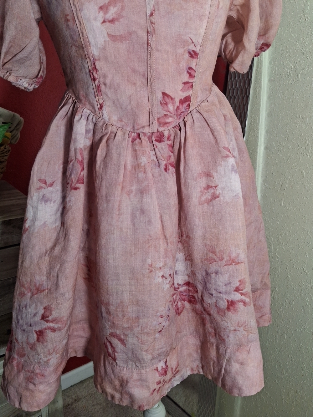 Bardot Blush-Pink Puff Sleeve Square Neck Mini Dress - Picture 4 of 11